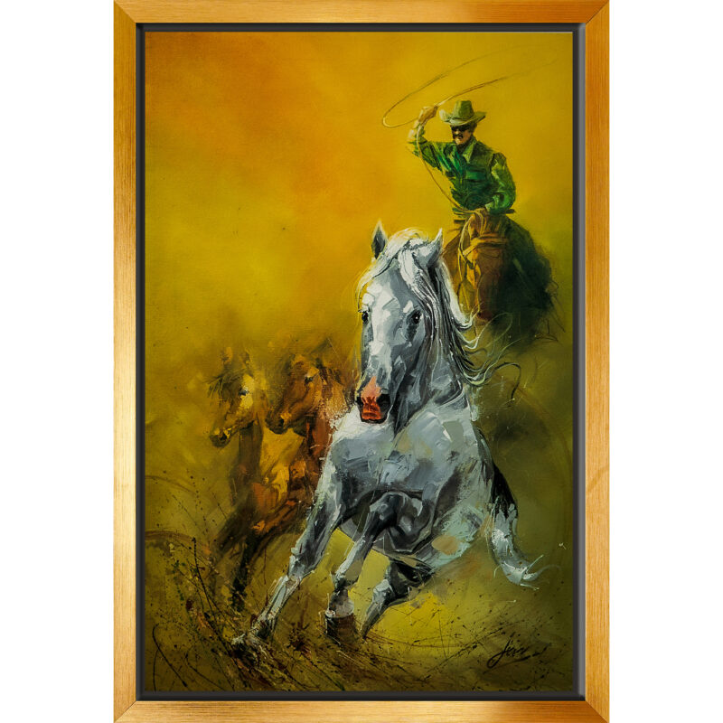 The rider on the horse painting for wall decor