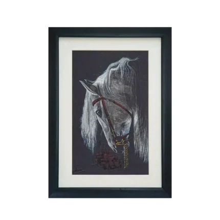 This is the painting of horse in white color