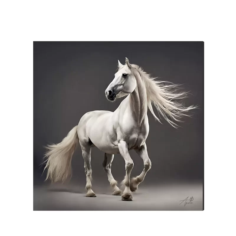Own a piece of equine elegance with "White Beauty," a captivating digital painting of a majestic stallion. Available now at Agwa Gallery.